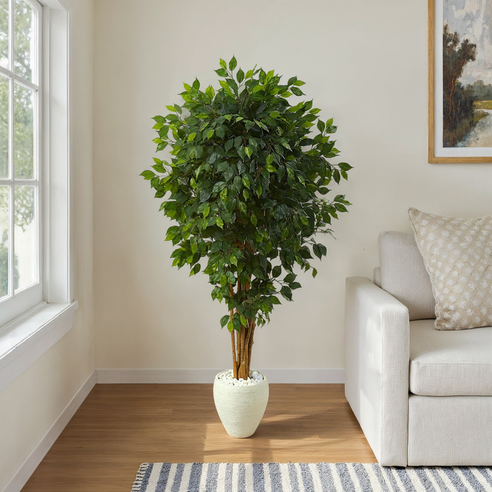 72'' Faux Ficus Tree in Ceramic Planter