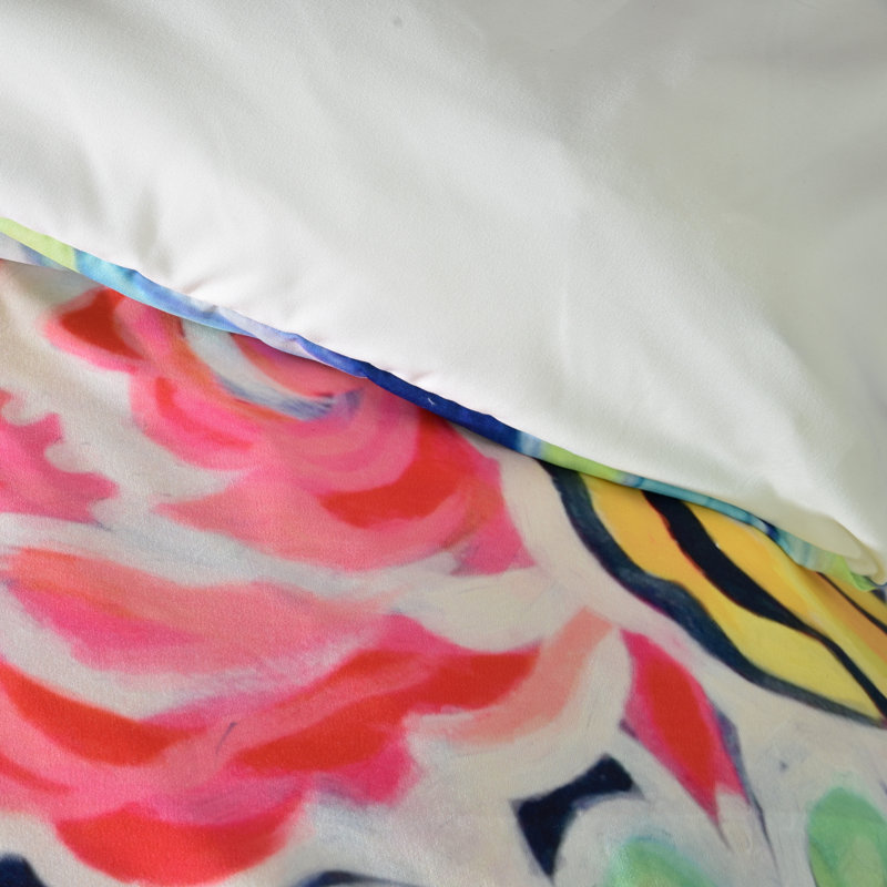 Stephanie Corfee Polyester Floral Duvet Cover, Queen Duvet Cover + 2 Standard Shams