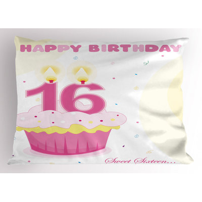 Blue/Yellow/Pink Polyester Microfiber Piece Sham