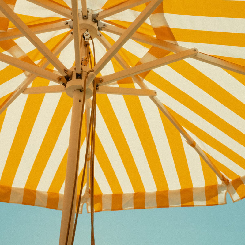 Parasol de marché, Jaune / Blanc