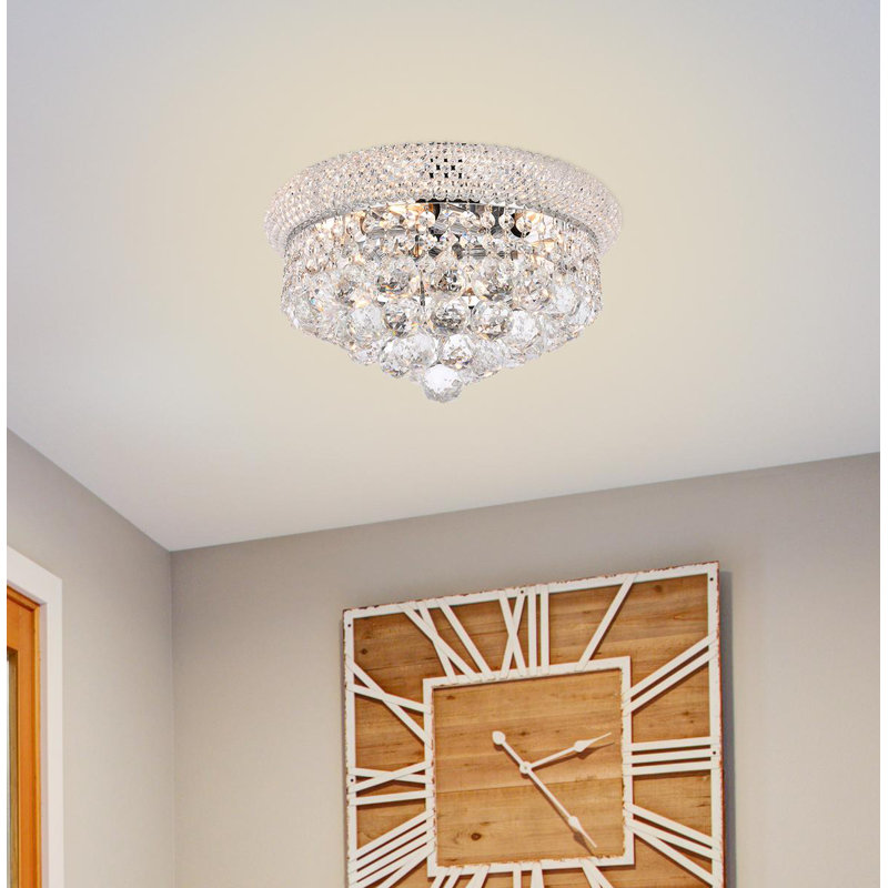Ston Easton Flush Mount, Chrome, 6 Lights, 8" H x 14" W x 14"