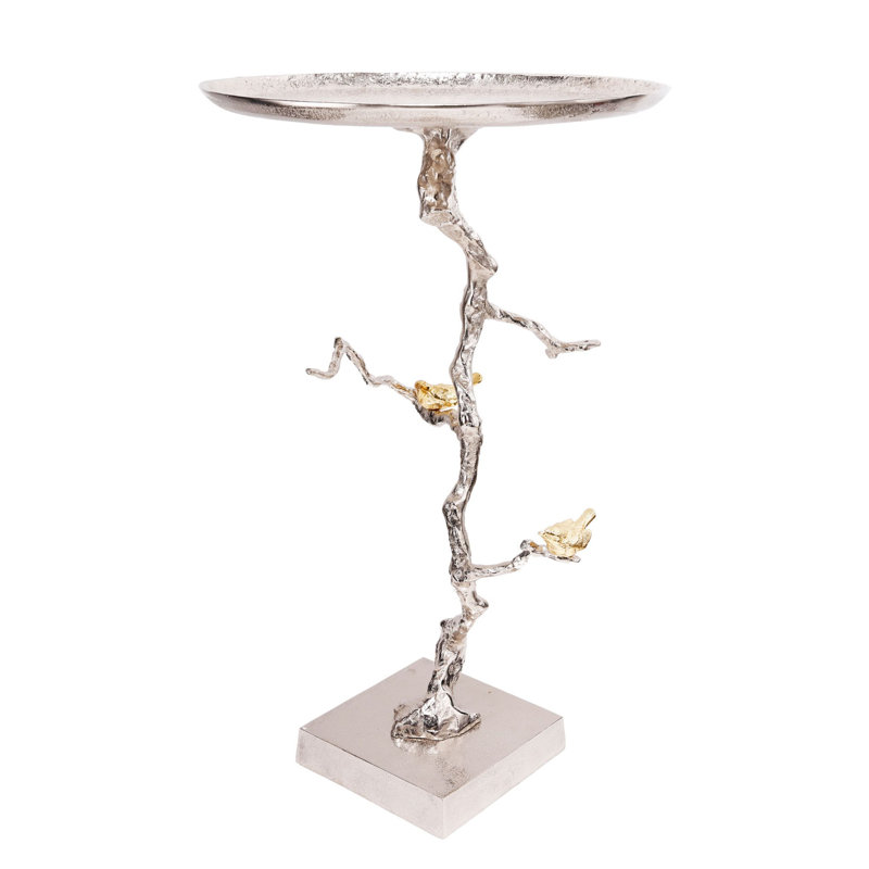 Table de bout à piédestal en aluminium