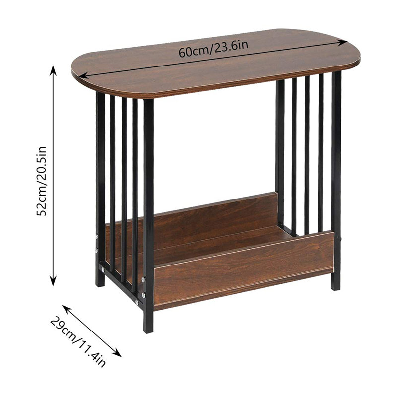 Side Table, Dark Oak, Black
