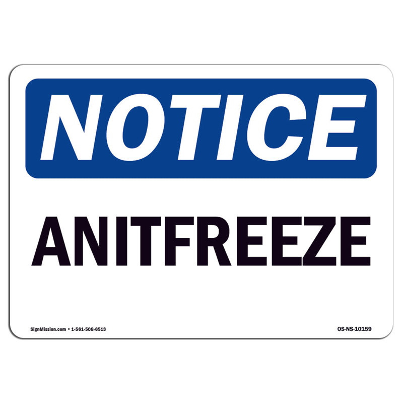 Antifreeze Aluminum Sign 18 x 24