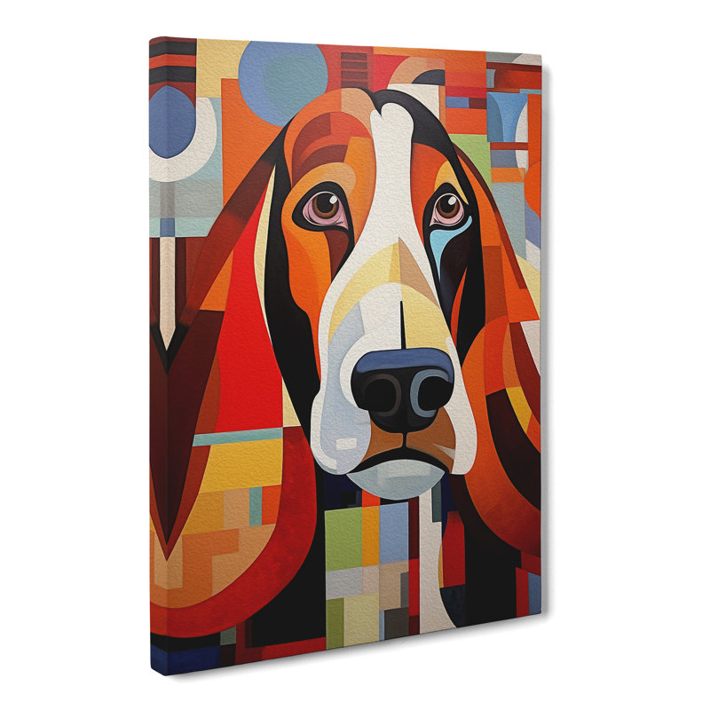 Basset Hound Constructivism - Wrapped Canvas Print, 60cm H x 40cm W x 3cm D