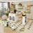 80-Inch Expandable Kitchen Island With Dining Table, Solid Wood Grain Countertop, Power Outlets, And Mobile Storage Cart-1564675916