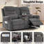 Canapé-lit inclinable manuel 65,7 po avec console de rangement et porte-gobelets-1886413254