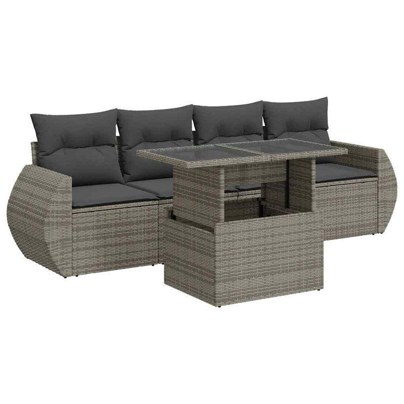  Ensemble de canapé de jardin gris, Gris
