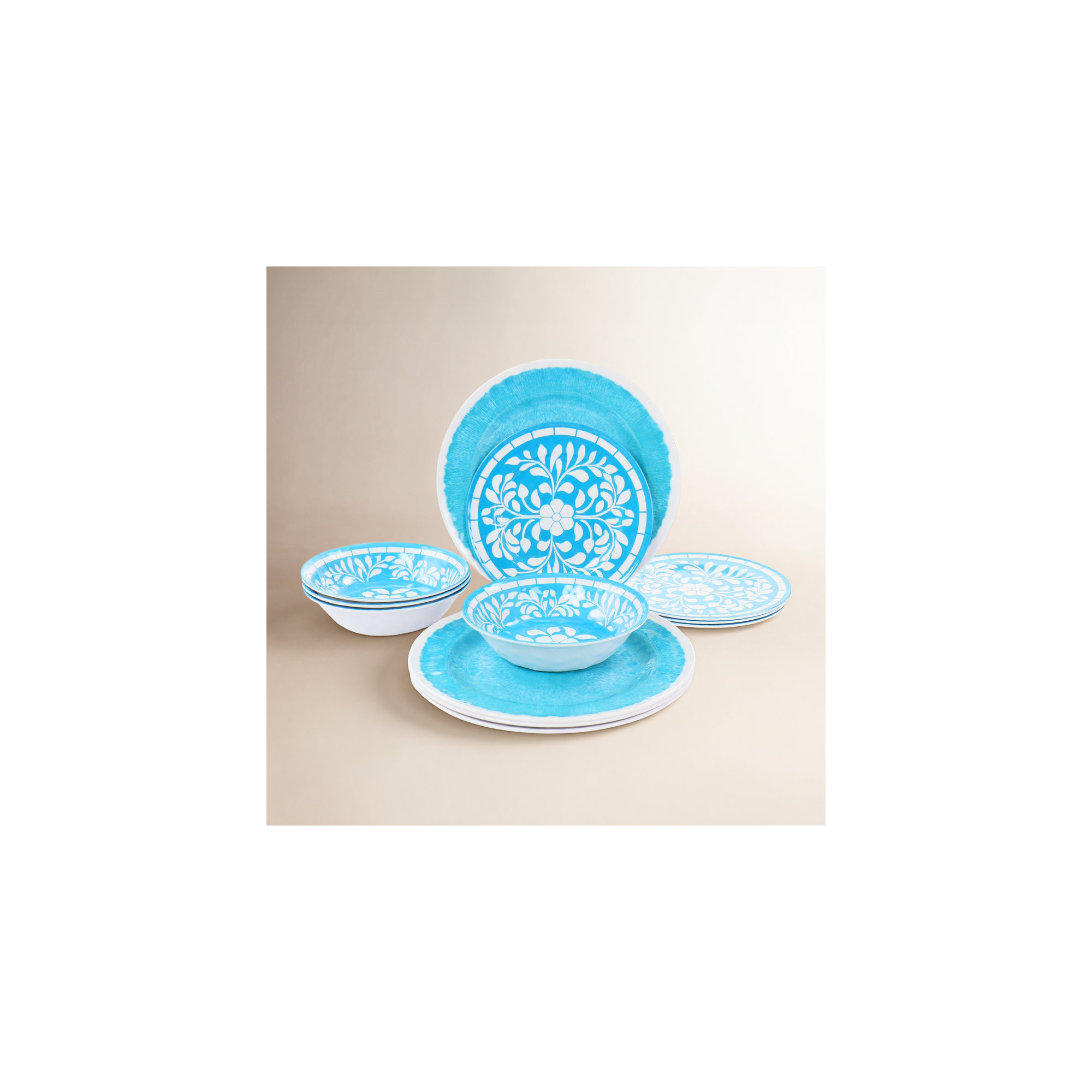 Melamine Dinnerware Set, Teal