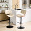 Tabourets de bar en cuir noir, base en noyer, pivotant à 360 °, hauteur réglable, ergonomique, style Mid-Century moderne pour îlot de cuisine / café, tabouret beige avec faux-revêtement, cuisine / salle à manger / café,