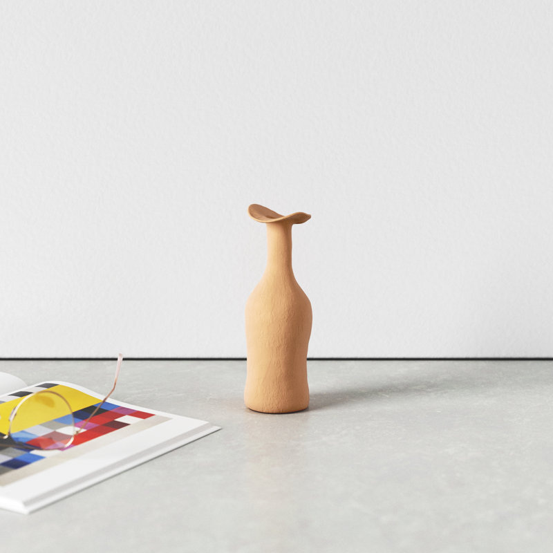 Paso Handmade Ceramic Table Vase, Yellow, 7.8" H x 2.8" W x 2.8" D