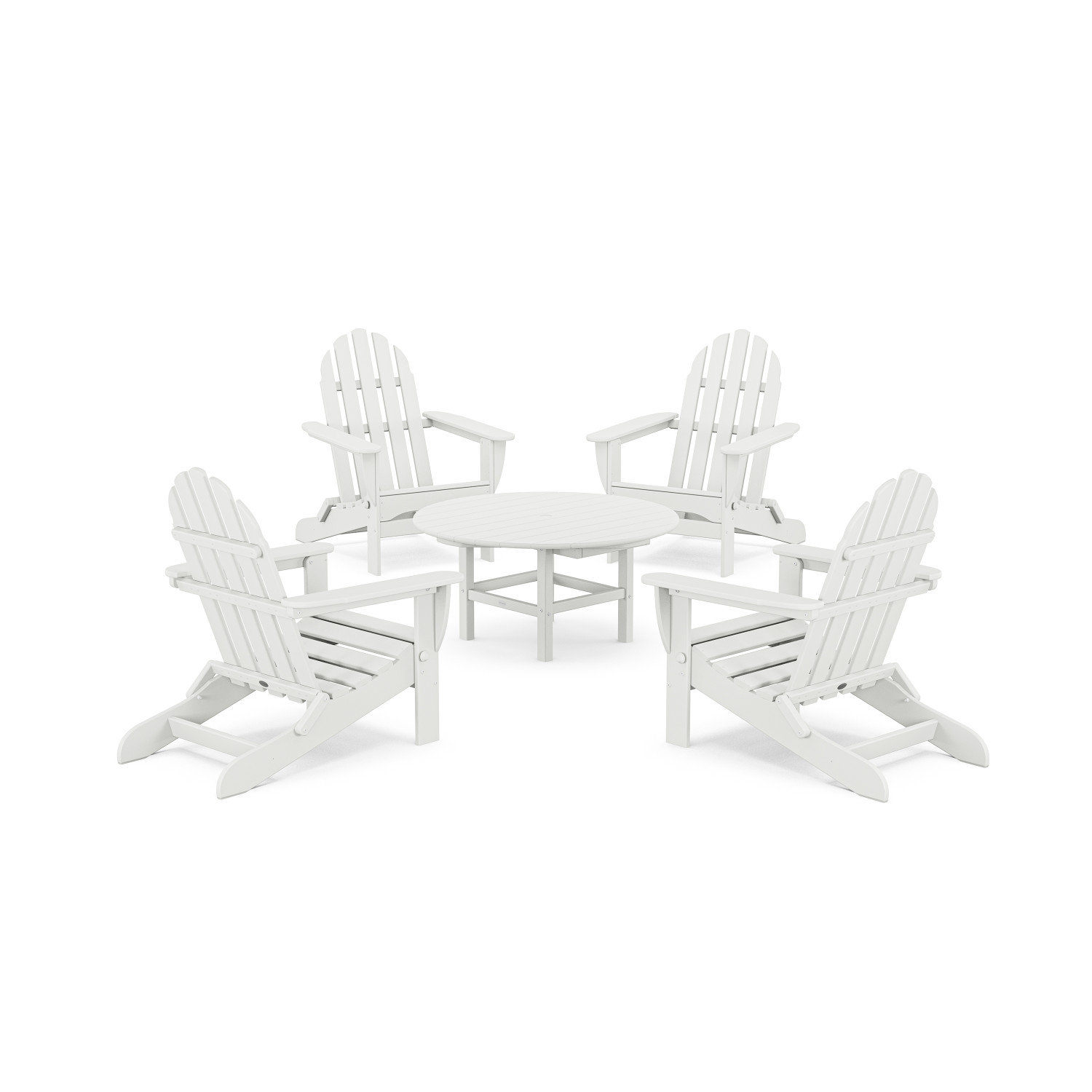 POLYWOOD® Classic Adirondack 4-Person Patio Seating Group, White