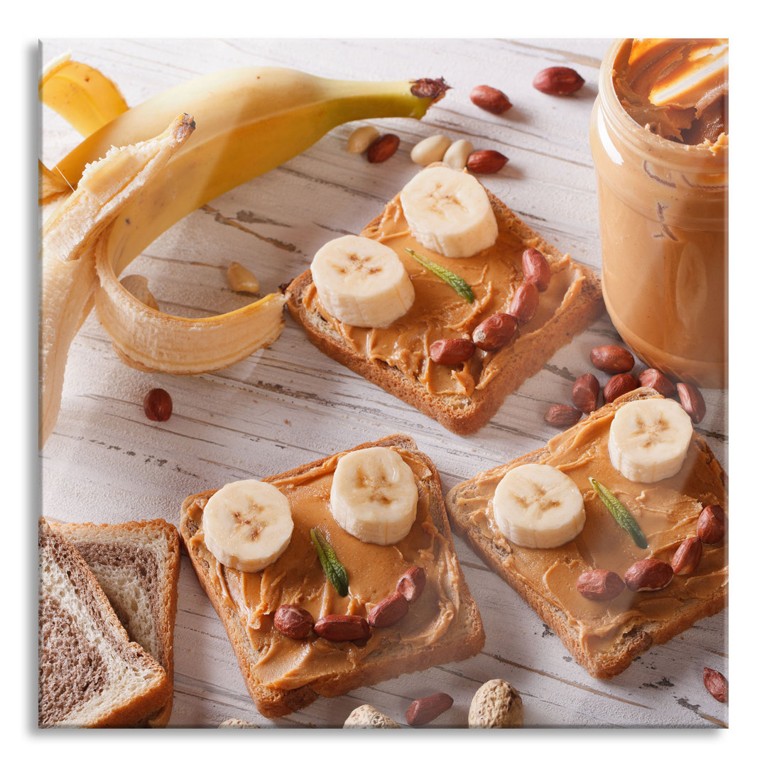 Glasbild Peanut Butter and Banana Sandwich