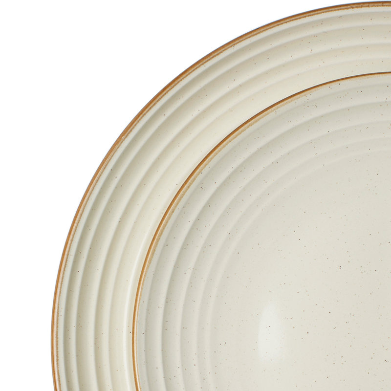 Piece Stoneware Dinnerware Set - Service for 6, Vanilla White
