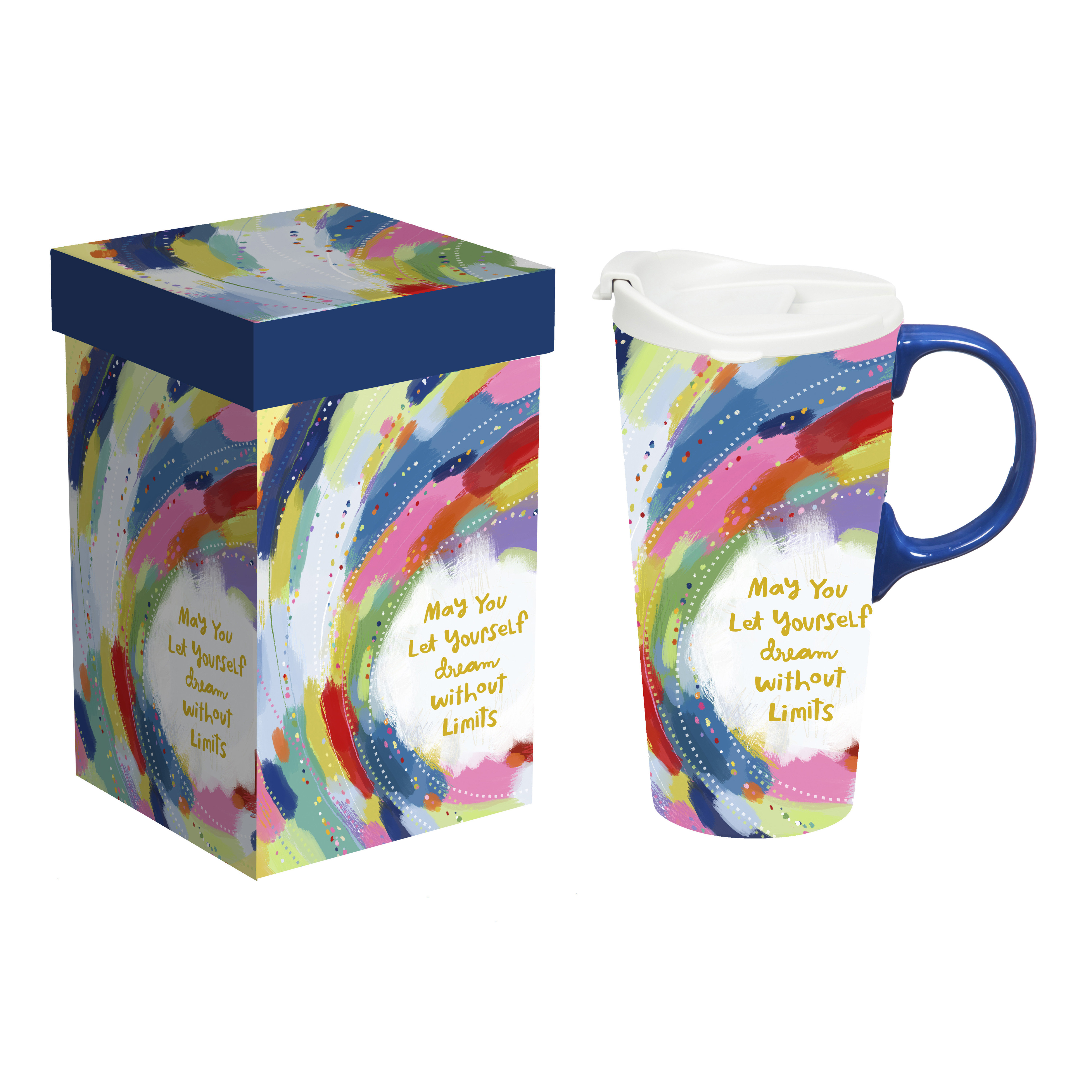 Evergreen 17-oz & 7-oz Mommy & Me Ceramic Cup Gift Set ,White