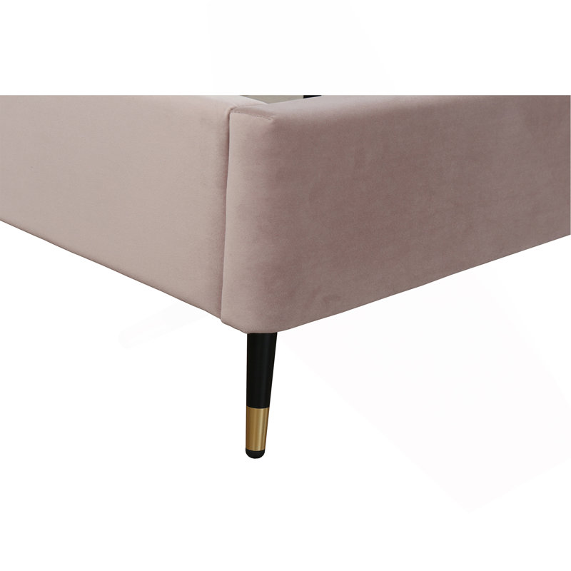 Lit tapissier en velours Crosby, Rosé, Grand lit