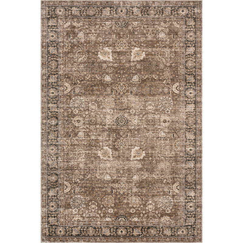  Tapis vintage lavable à la machine Bayberry, Rectangle 9 pi x 12 pi