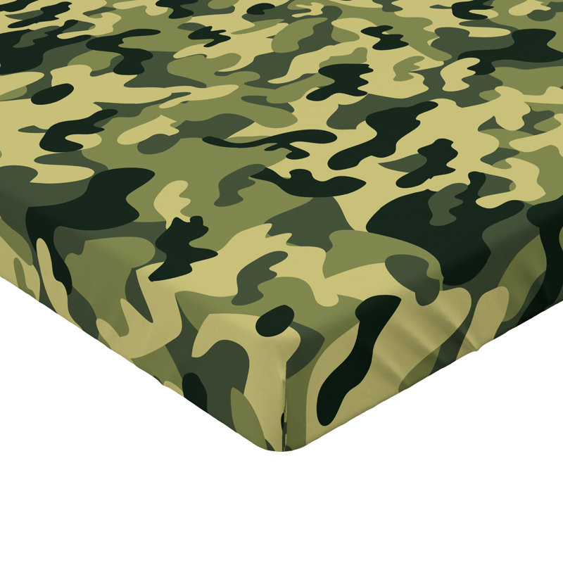 Drap-housse Ambesonne, paquet de 2, Drap-housse très grand californien, Camouflage vert / jaune