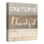 «Grateful Thankful Blessed», reproduction d'art textuel sur toile sans cadre