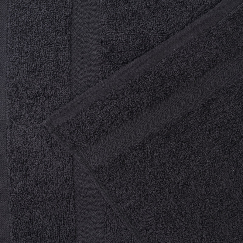 Serviette de bain légère en coton à séchage rapide Franklin, Noir