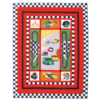 Courtepointe réversible en coton Hot Wheels Race