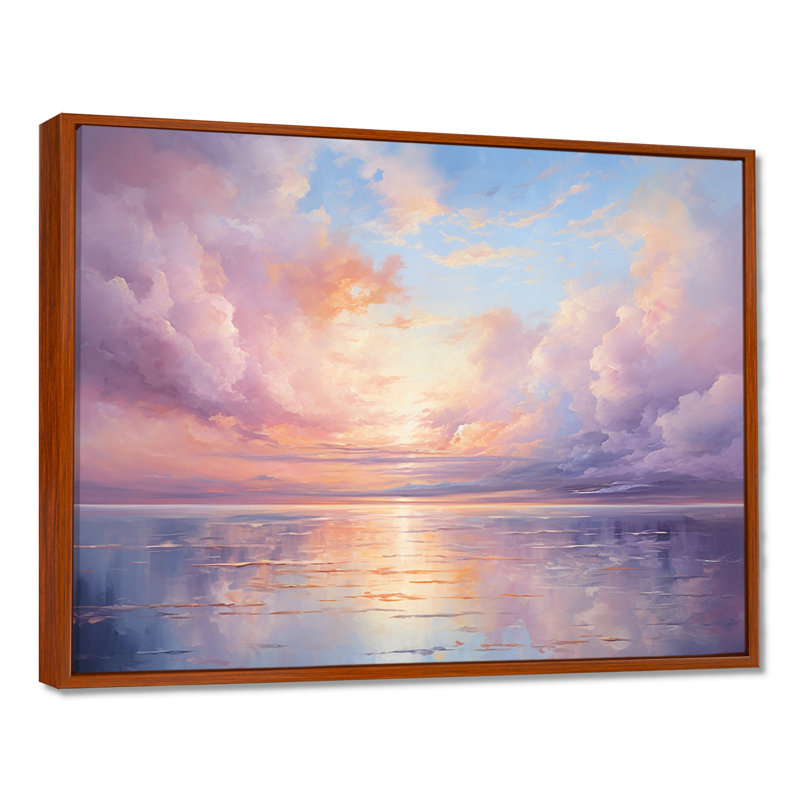 «Sunset Cotton Candy Skies II», impressions sur toile, H 30 po x l 40 po x P 1,5 po, Cadre flottant brun