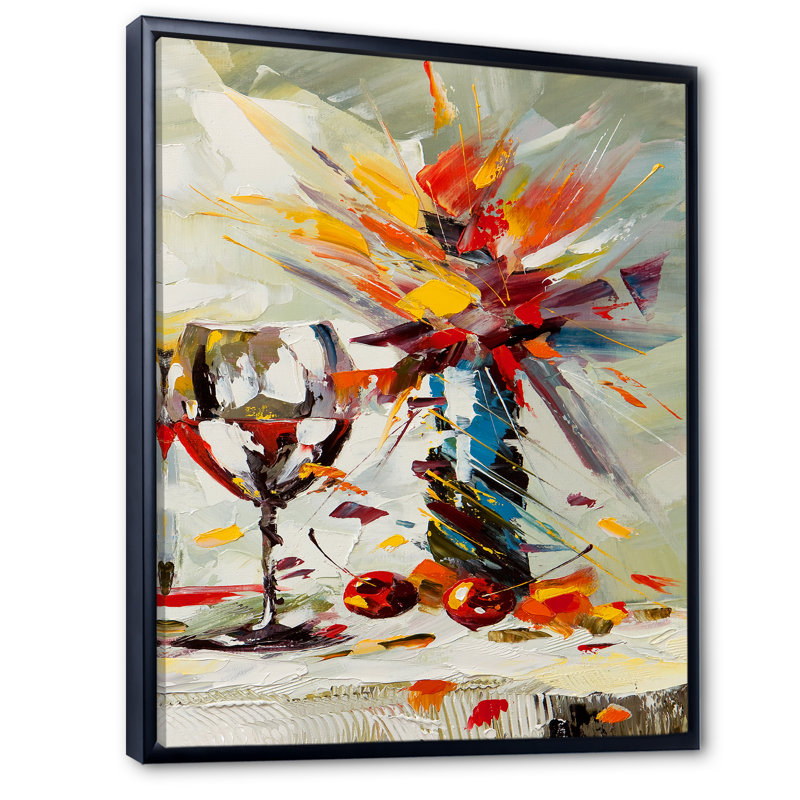 Bouquet rétro de fleurs III - on, H 40 po x l 30 po x P 1,5 po, Toile avec cadre flottant noir