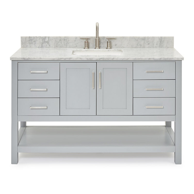 Ensemble de meuble-lavabo simple 55 po, Gris