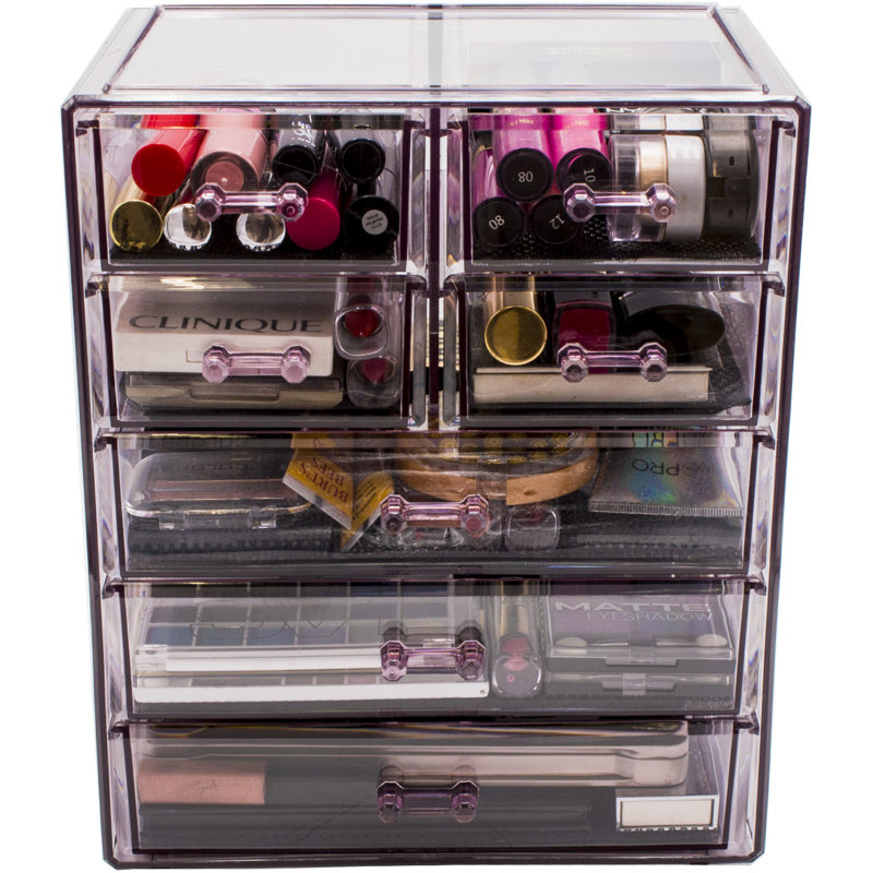 Boîte de rangement pour maquillage et bijoux, Mauve