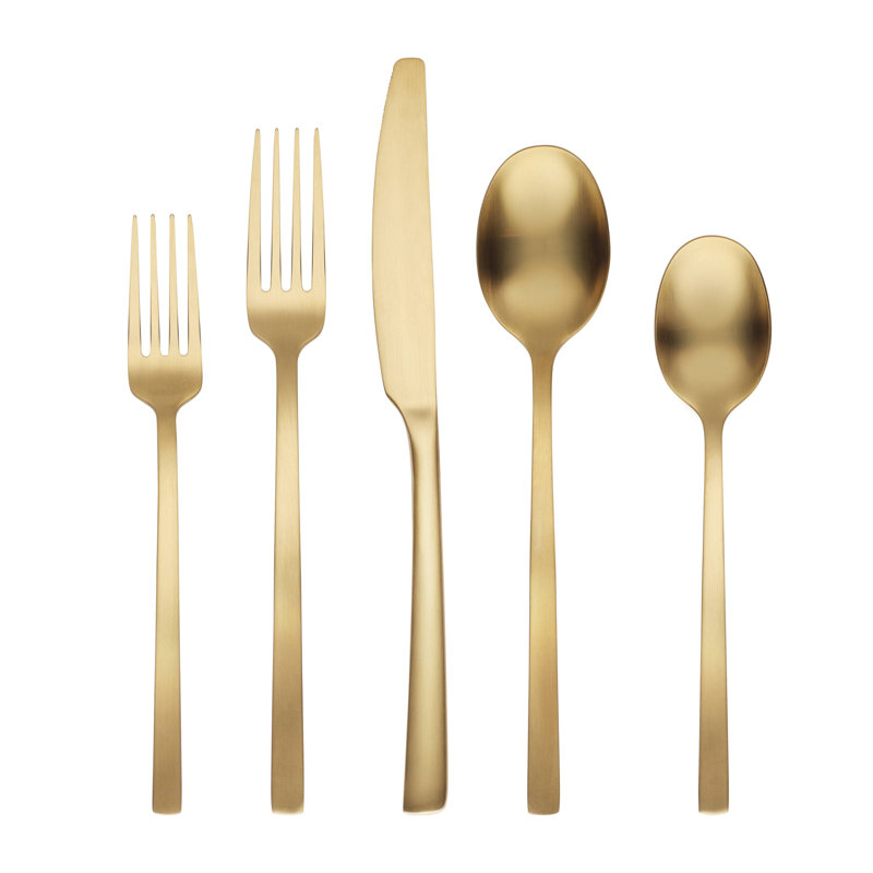 Beacon Satin 45-Piece Flatware Set, Gold
