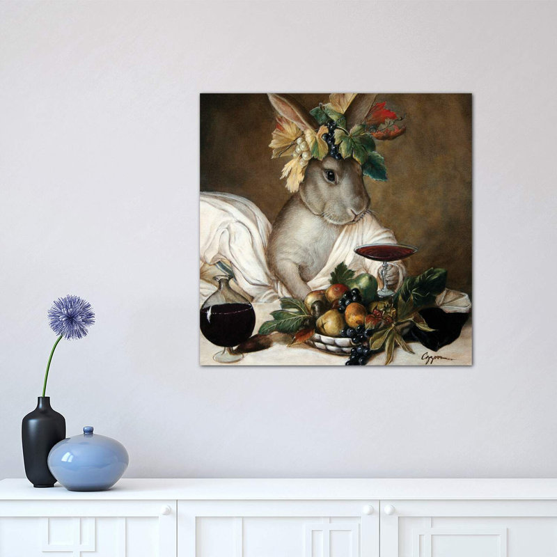 «Moose As Bacchus» - reproduction, H 18 po x l 18 po x 1,5 po, Toile tendue