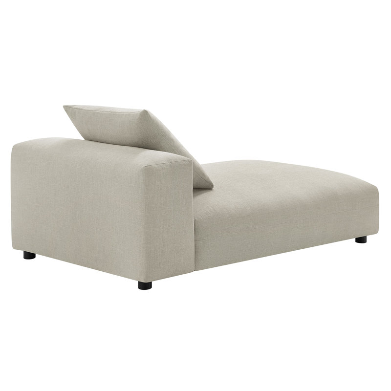 Chaise longue modulaire rembourrée en tissu Solace, Lin