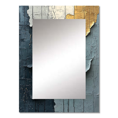 Or gris, ombres flottantes III - miroir décoratif moderne, grand miroir mural moderne, impression d'art en métal