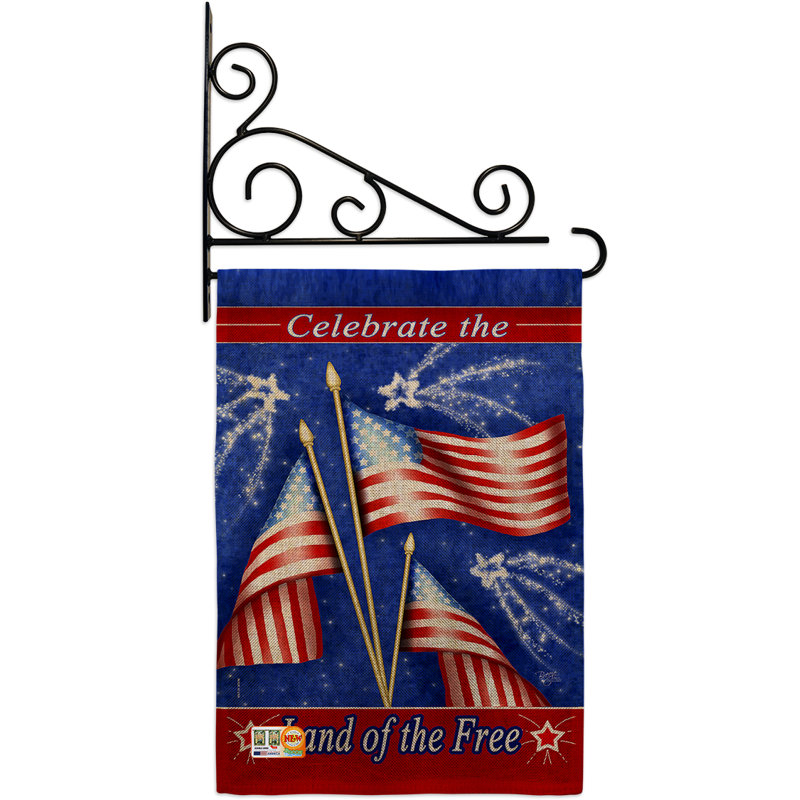 Double Sided 18.5'' H x 13'' W Polyester Independence Day Flag Set
