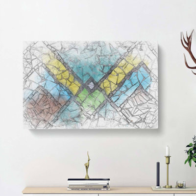 Geometric Mosaic in Abstract - Wrapped Canvas