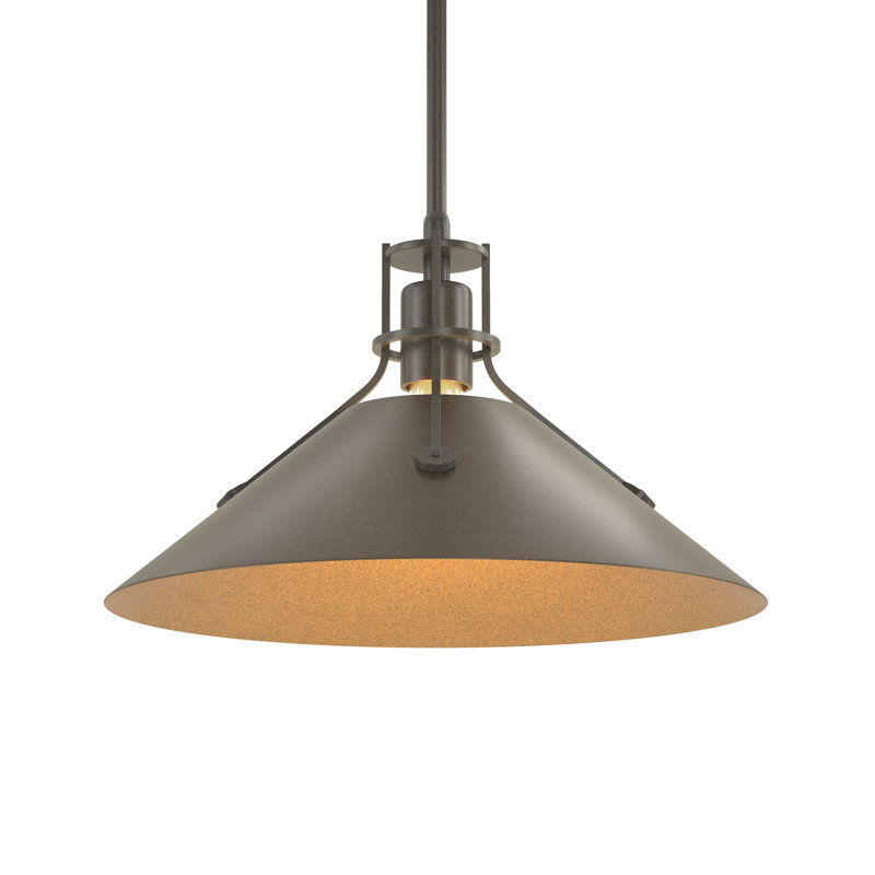 Henry 1 - Light Single Cone Pendant, 56.3'' H X 14.4'' W X 14.4'' D, Dark Smoke, Bronze