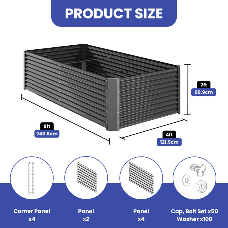 Tanusha Metal Raised Garden Bed