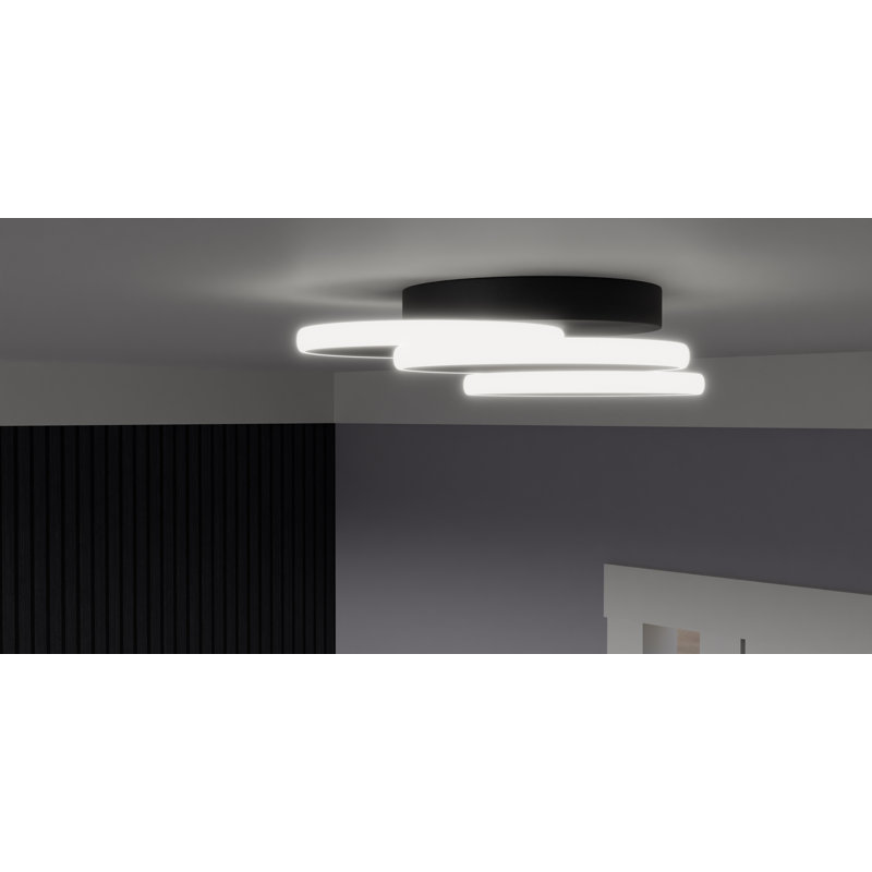 Gouglersville LED Flush Mount, Matte Black