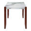 Ensemble de salle à manger 4 pièces peu encombrant avec table en marbre, 2 chaises rembourrées et 1 banc-1551775813