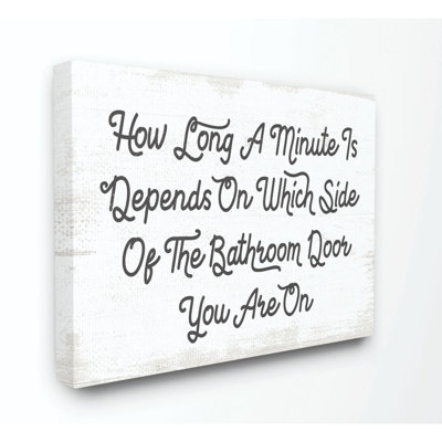 «What Side Funny Bathroom Word Design», reproduction d'art textuel sur toile