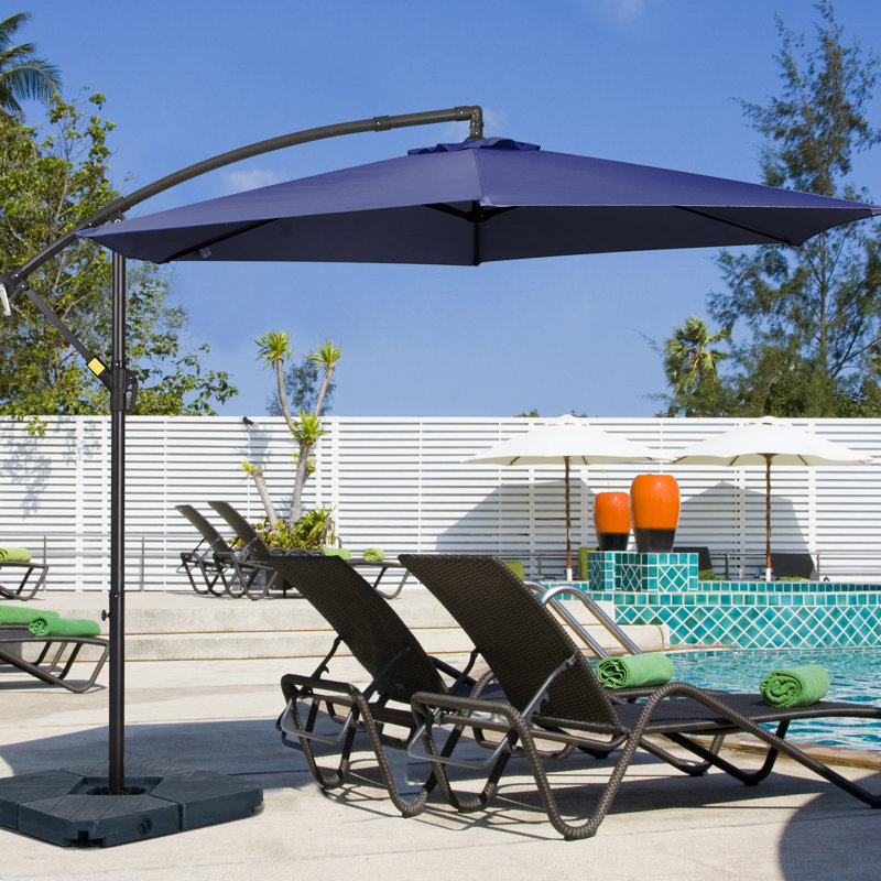 Parasol en porte-à-faux 120 po Ersheen, Bleu marine