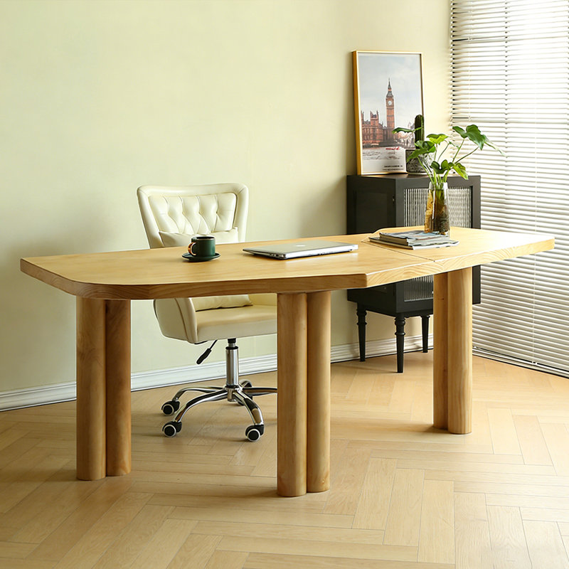 Bureau en bois massif Burlywood Free Form, Burlywood, H 29,53 po x l 78,74 po x P 31,5 po