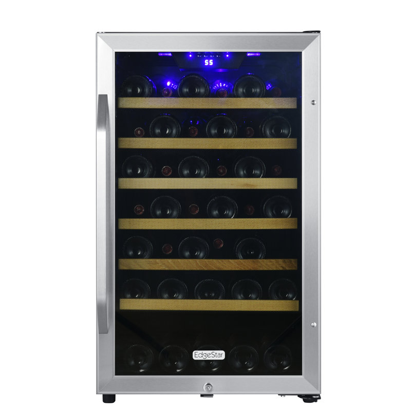 EdgeStar Single Zone 19.375'' Freestanding 44 Bottle Wine Refrigerator with Reversible Door