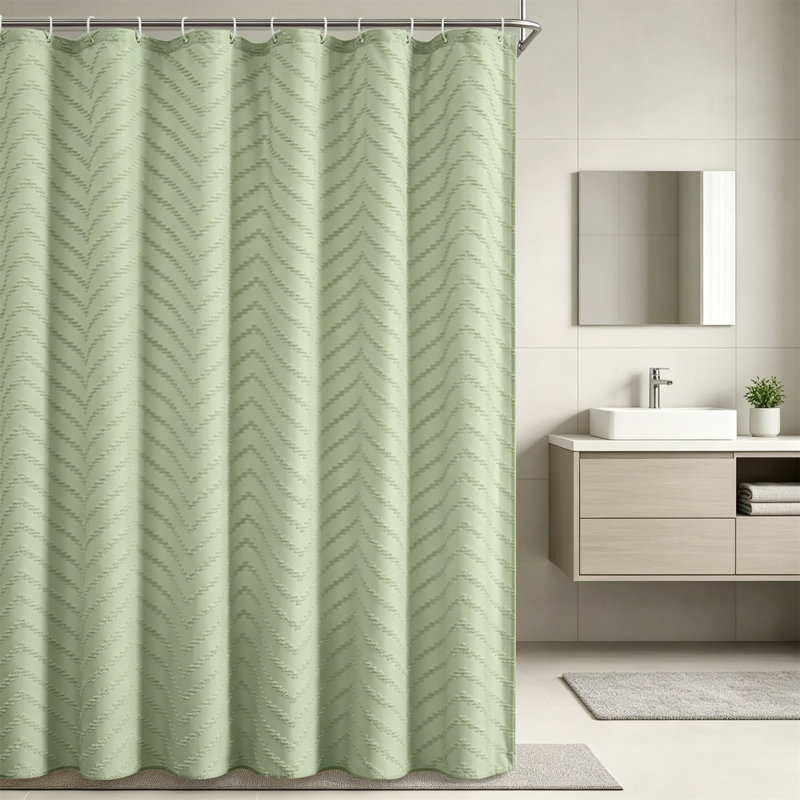 Rideau de douche Boho Modern Farmhouse, Vert