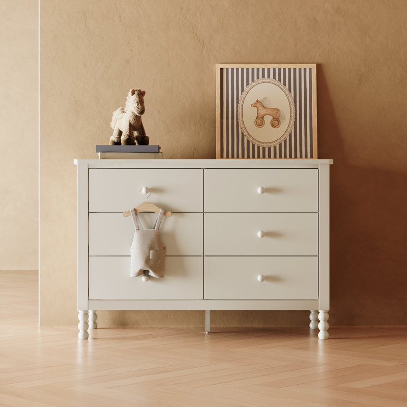 Rio 6 Drawer Dresser, Frosted Oat