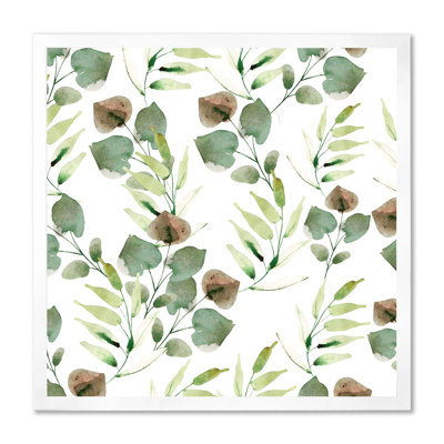 " Tropical Green Leaves On White " Painting Print
