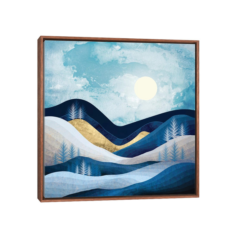Moonlit Hills - impression d'art graphique, H 26 po x l 26 po x P 1,5 po, Pas de tapis