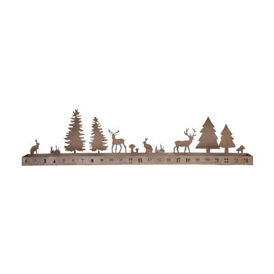 Advent Forest Tealight Centrepiece Metal Copper H17Cm W70Cm D6Cm