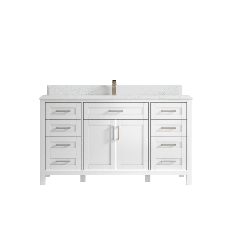 Graelyn 60'' Single Bathroom Vanity with Quartz Top, Empira