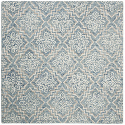 Tapis bleu / gris en laine touffeté à la main Salerna